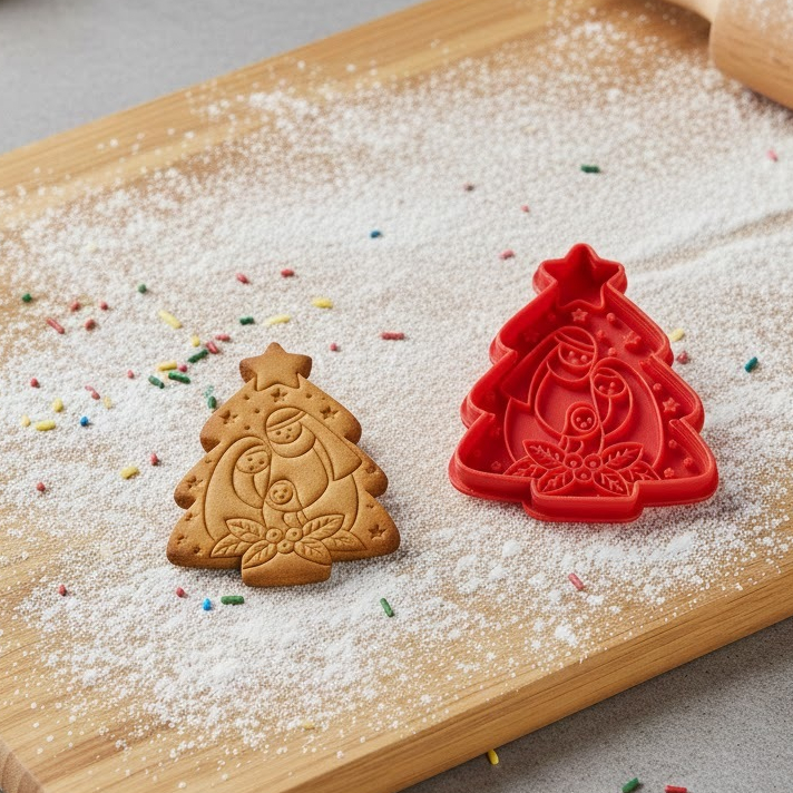 Sagrada Família Cortador Marcador Biscoito Natal Presépio para Pasta Americana Confeitaria Religiosa Decoração de Bolo