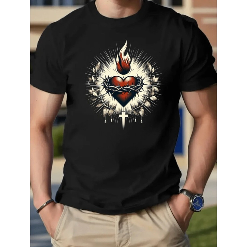 CAMISETA MASCULINA SAGRADO CORAÇÃO DE JESUS,CRISTÃ,CATÓLICO UNISEX