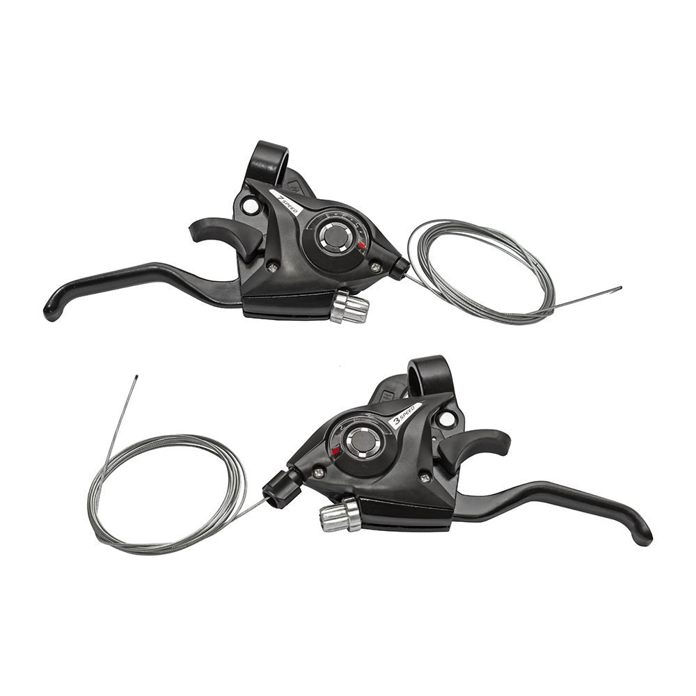 Alavanca Ez Fire Freio Disc V-brake Maçaneta Aluminio Trocador Marcha C/Cabo Bicicleta Bike 7v 8v 9v