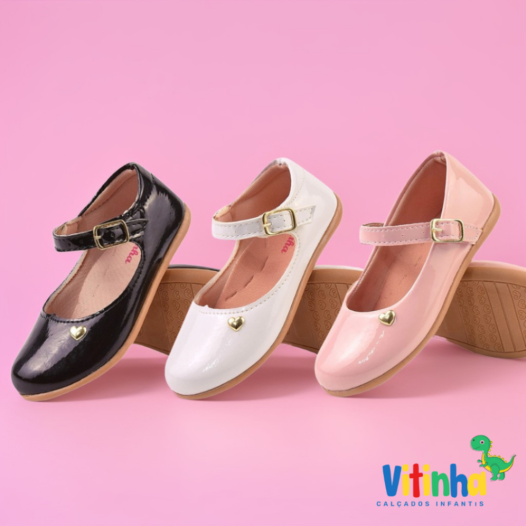 Sapatilha Infantil Feminina Menina Moda Barato Rosa Branco ou Preto