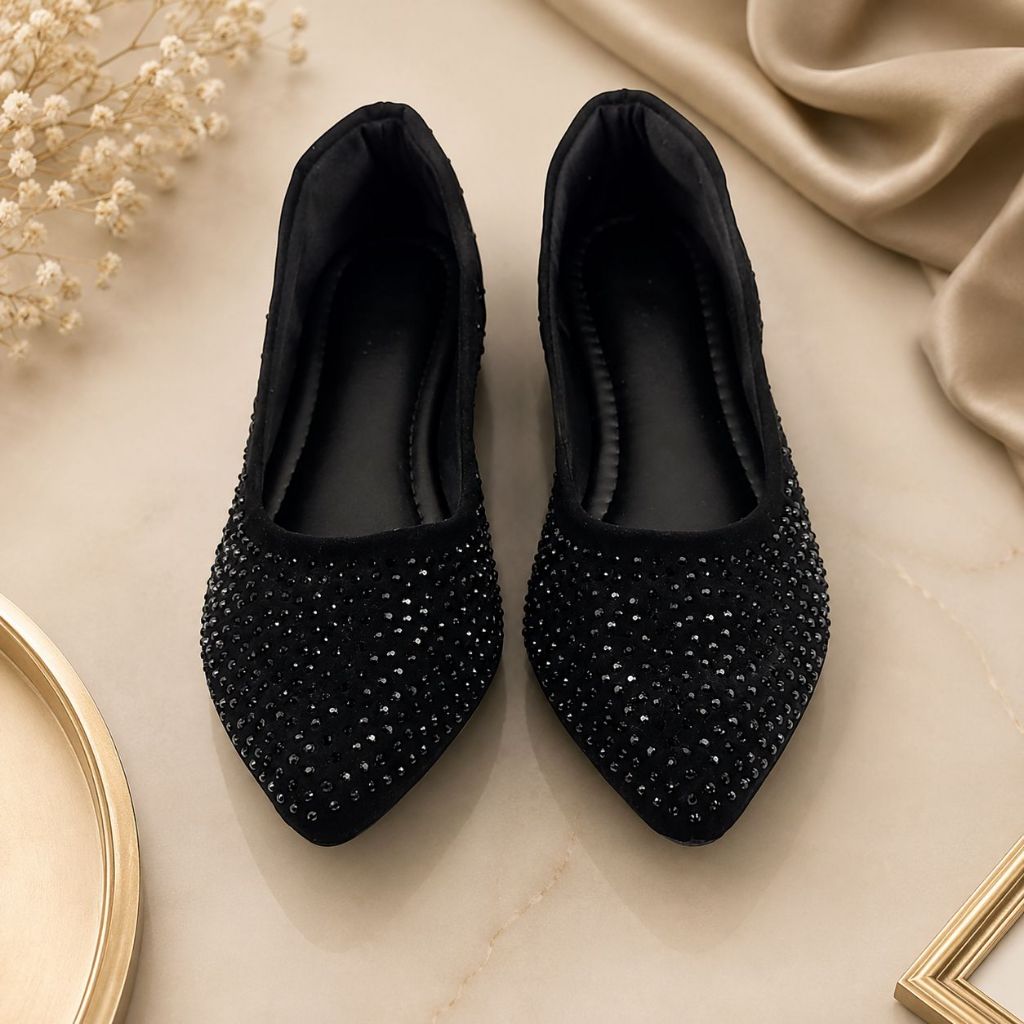 Sapatilha Confort Feminina Luxo Elegante Sapato Mocassim Moda Evangelica Igreja Brilho Strass