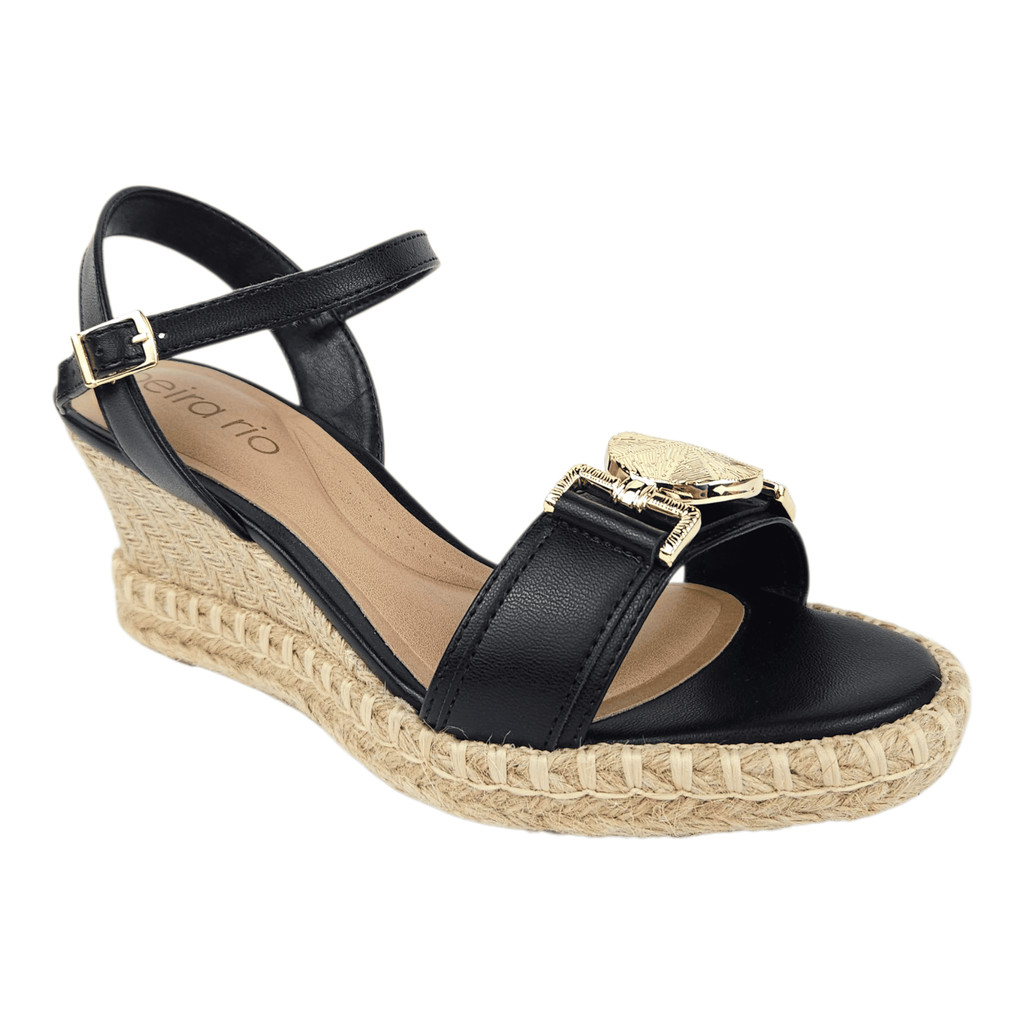 BEIRA RIO SANDALIA REF 8486.124 PRETO MODA ESTILOSO CASUAL