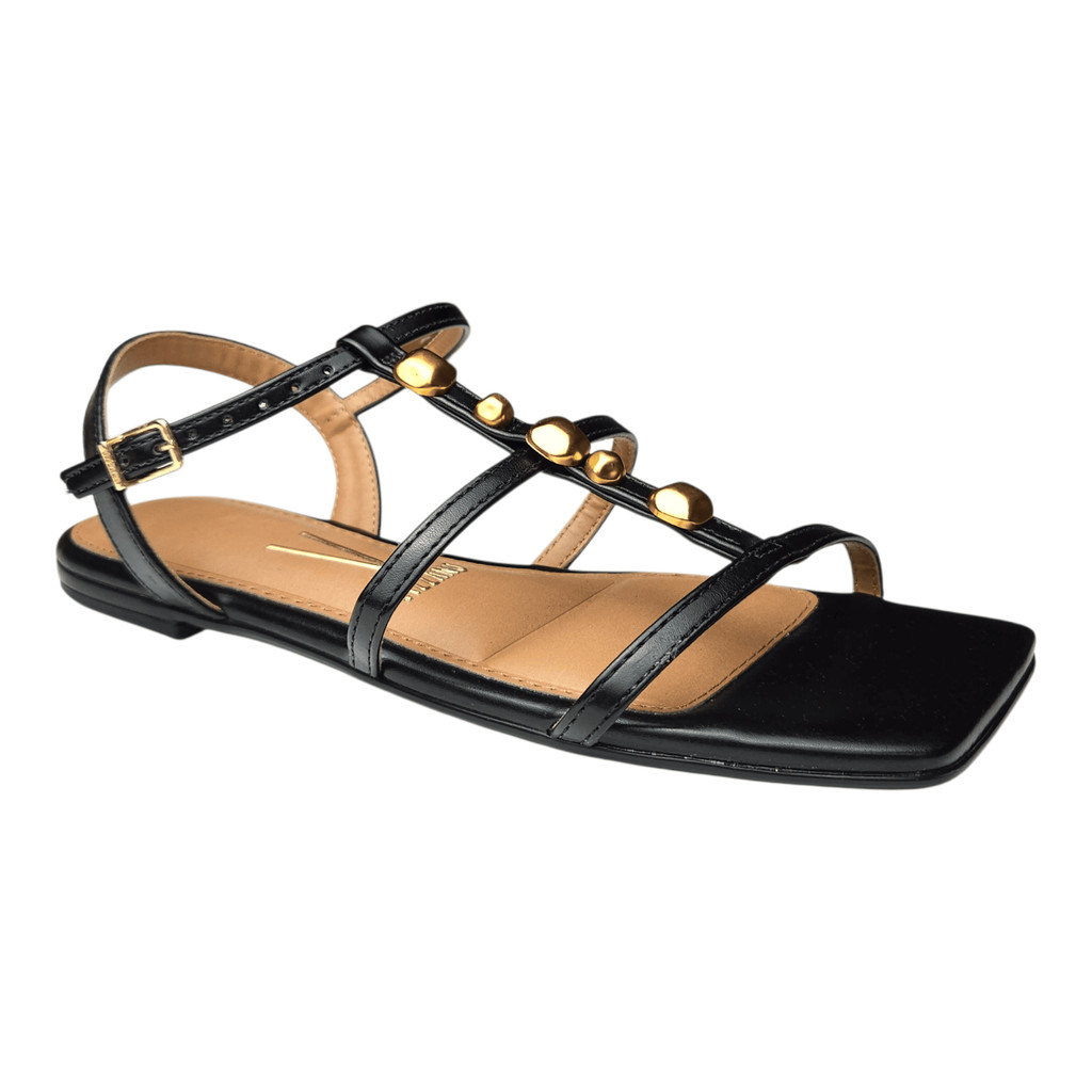 VIZZANO SANDALIA REF 6513.218 PRETO MODA ESTILOSO CASUAL