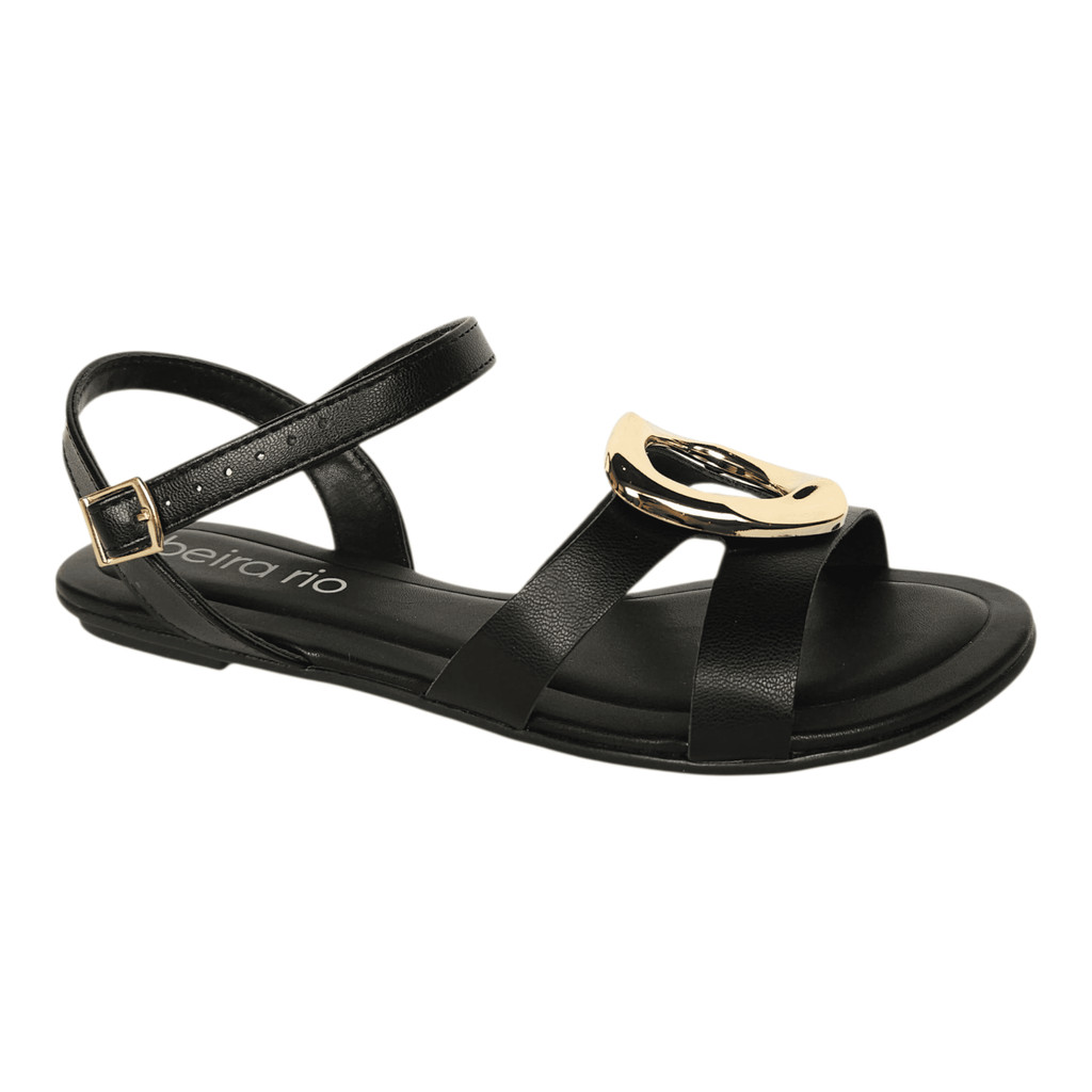 BEIRA RIO SANDALIA REF 8367.872 PRETO MODA ESTILOSO CASUAL