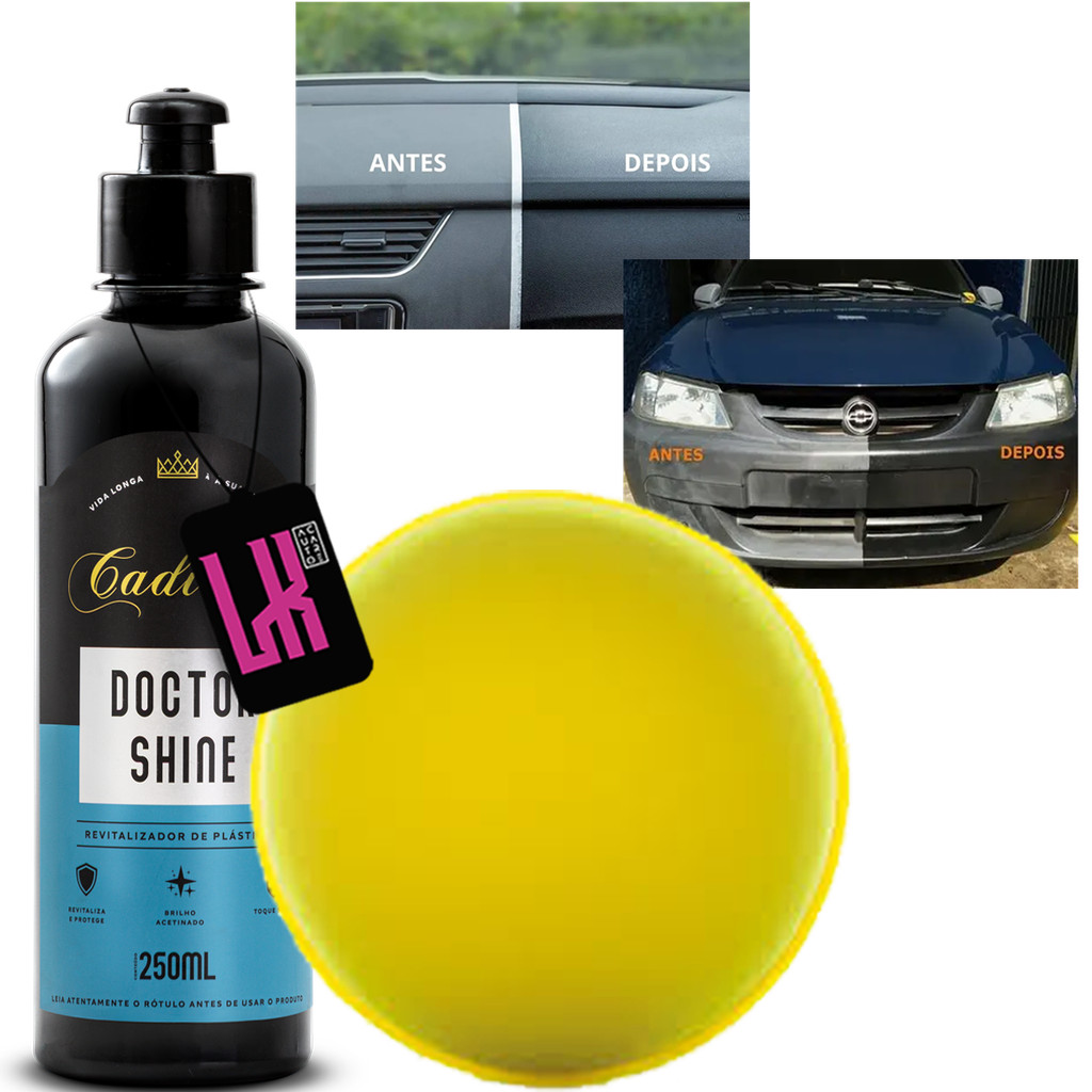 Doctor Shine 250ml Cadillac + Aplicador de Espuma Revitalizador Plásticos Interno Externo