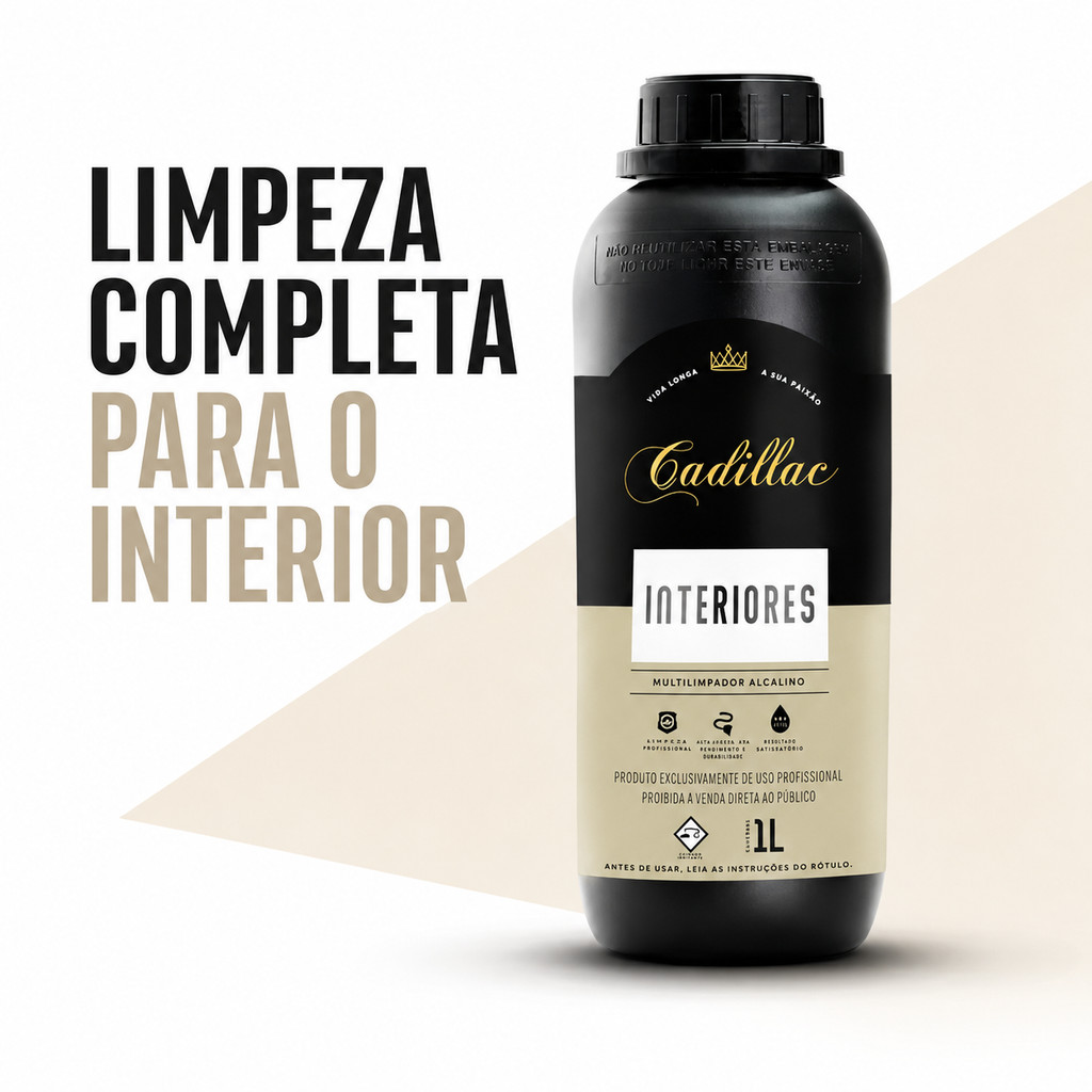 Limpador de Interiores Cadillac 1L APC Concentrado Higienização Plásticos Tecidos Bancos Carro Moto
