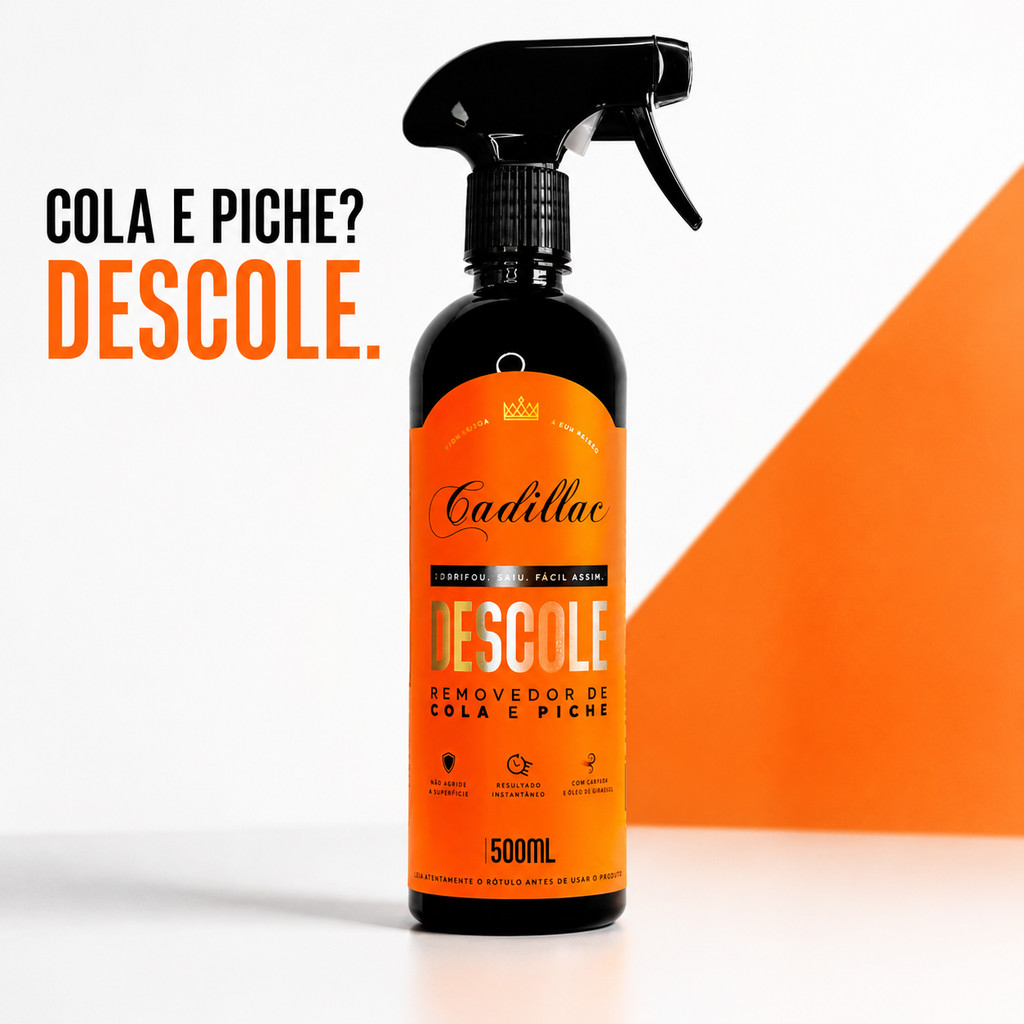 Descole Cadillac 500ml Removedor Automotivo de Cola Piche Adesivo Resíduos Pintura Carro Moto
