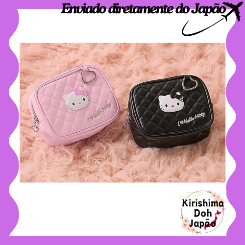 Sanrio Hello Kitty Bolsa / Necessaire “I Love Hello Kitty” com Zíper – Estojo Fofo com Design da Hello Kitty 【Enviado diretamente do Japão】