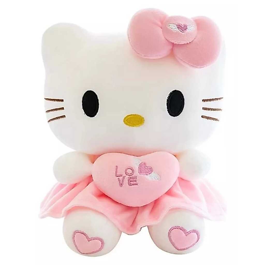 Pelúcia Hello Kitty Coração 30cm Love Antialérgico Sanrio Antialérgico