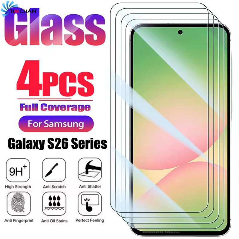 [Brilhante] 4-1Pcs HD Clear Phone Temperado Flim-Protetor De Tela De Telefone-Para Samsung Galaxy S26 Series-Vidro Capa