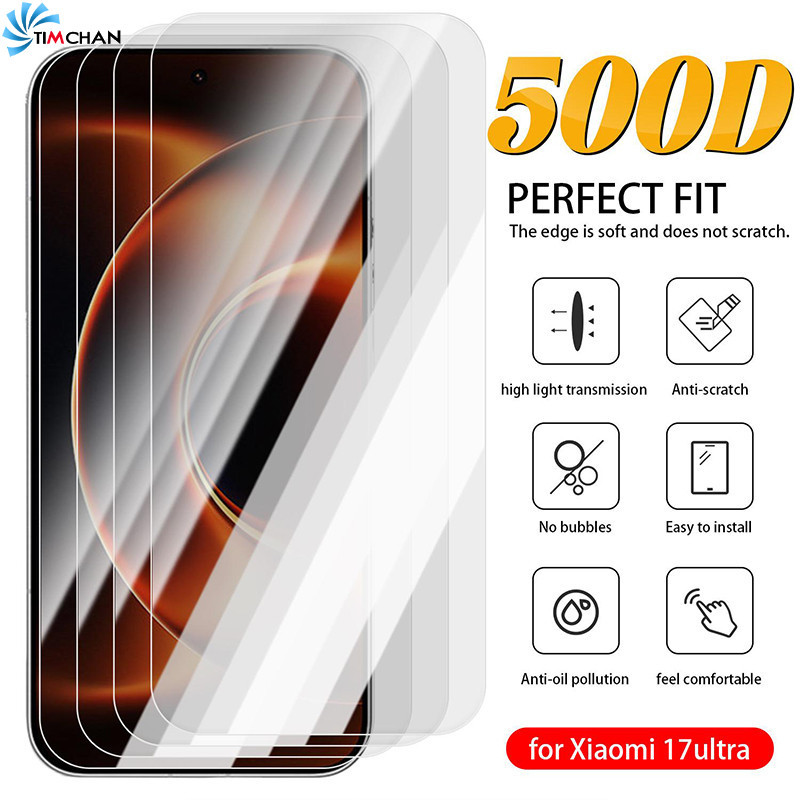 [Brilhante] 4-1Pcs HD Clear Phone Vidro Temperado-Para Xiaomi Mi 17 Ultra-Full Cover Flim-Protetor De Tela De Celular-Re
