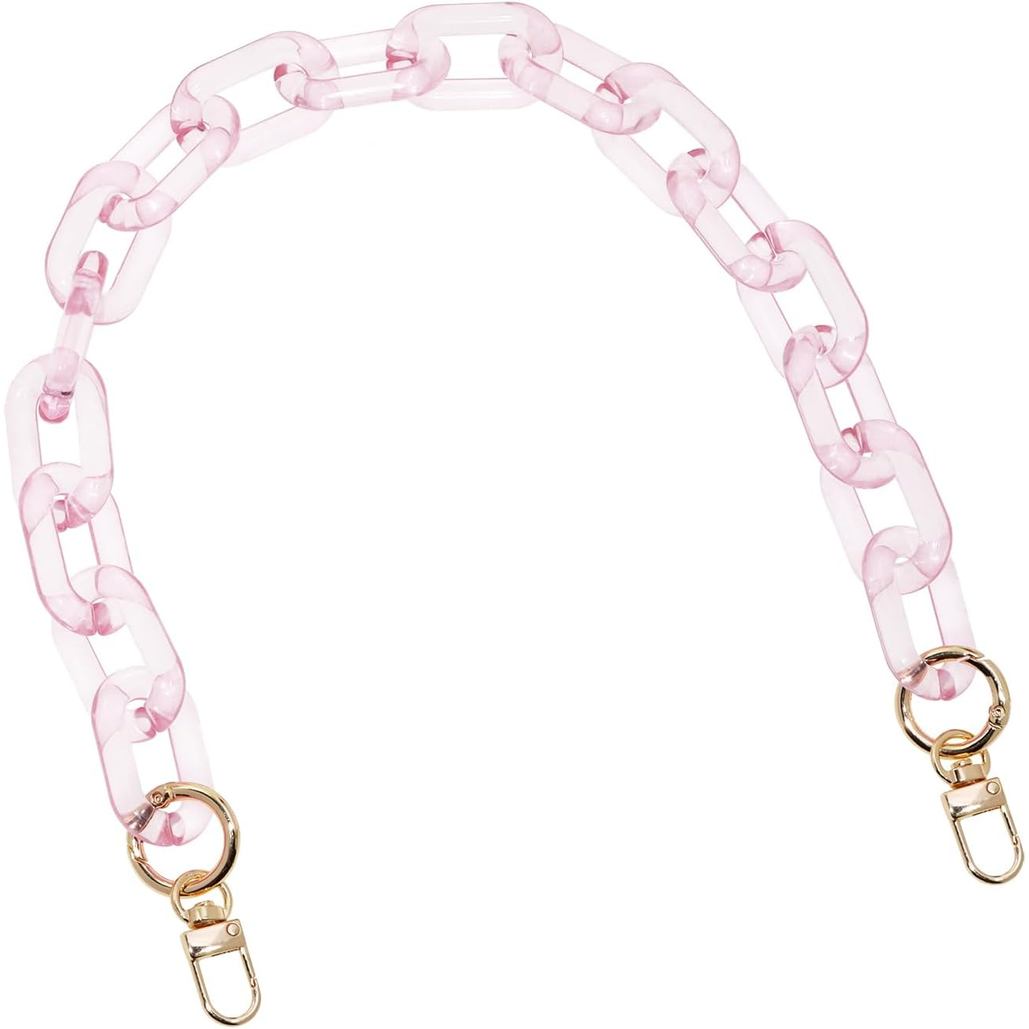 Mini Skater 1pcs Acrylic Hand Bag Chain 17inch Plastic Clear Strap with Buckles Handle Replacement Bag Strap Decoration