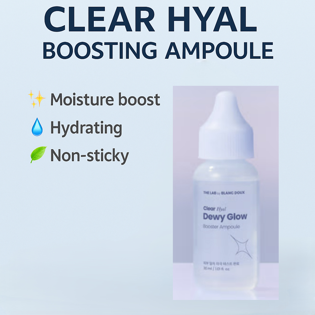 [Daiso Korea] The Lab by Blanc Doux Clear Hyal Ampoule | 30ml | Sérum Hidratante Leve | 1pc / 2pcs