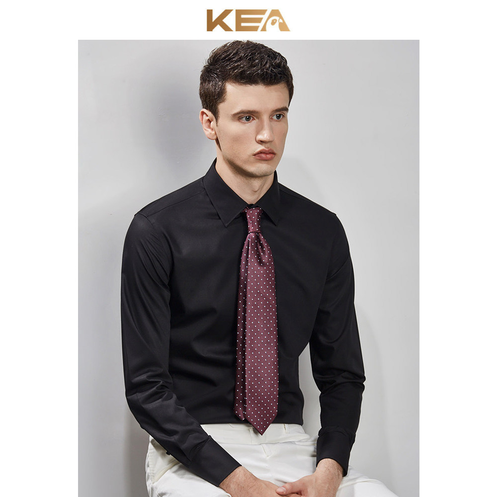 KEA camisa masculina de manga comprida Xinjiang algodão longo negócios profissional Formal Wear trabalho fino ajuste Pla