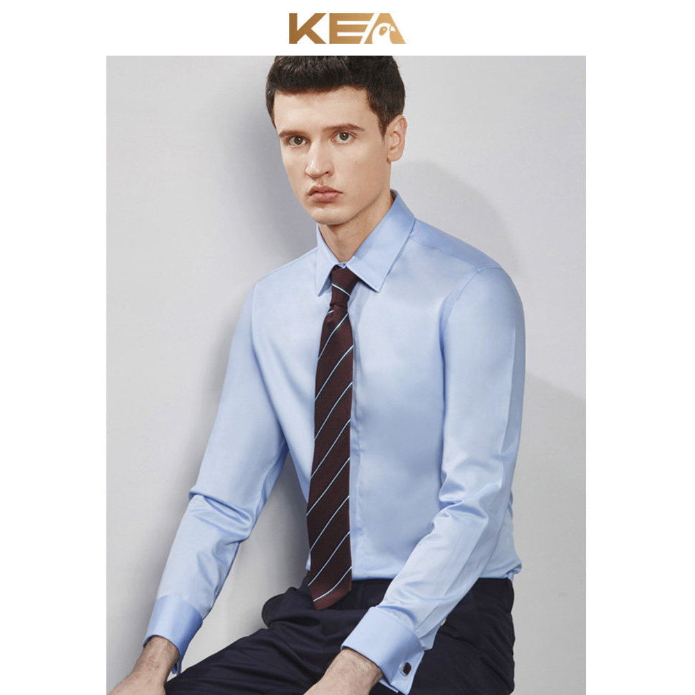 KEA camisa de manga comprida sem ferro abotoaduras camisa francesa masculino noivo casamento negócios fino Formal Wear p