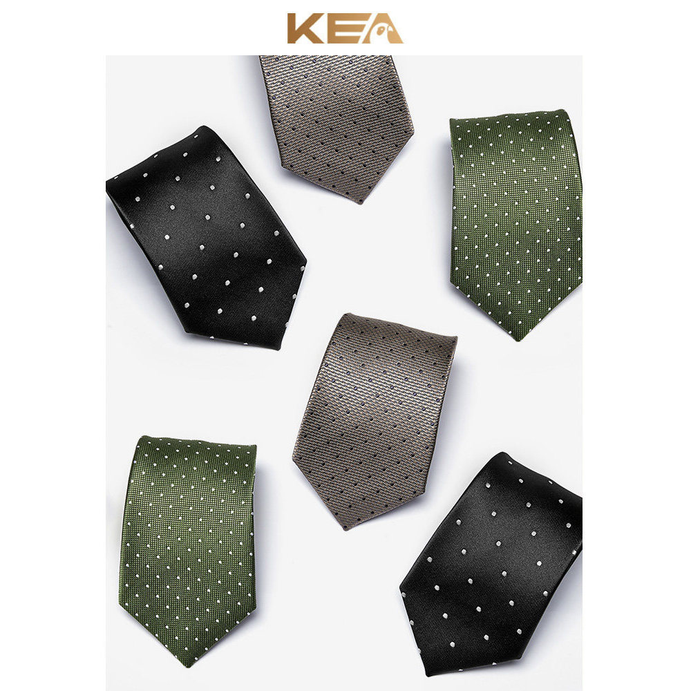 KEA Gravata Masculina Negócios Formal Desgaste Camisa Casual Terno Trabalho Moda Polka Dot Jacquard Noivo Caixa de Casam