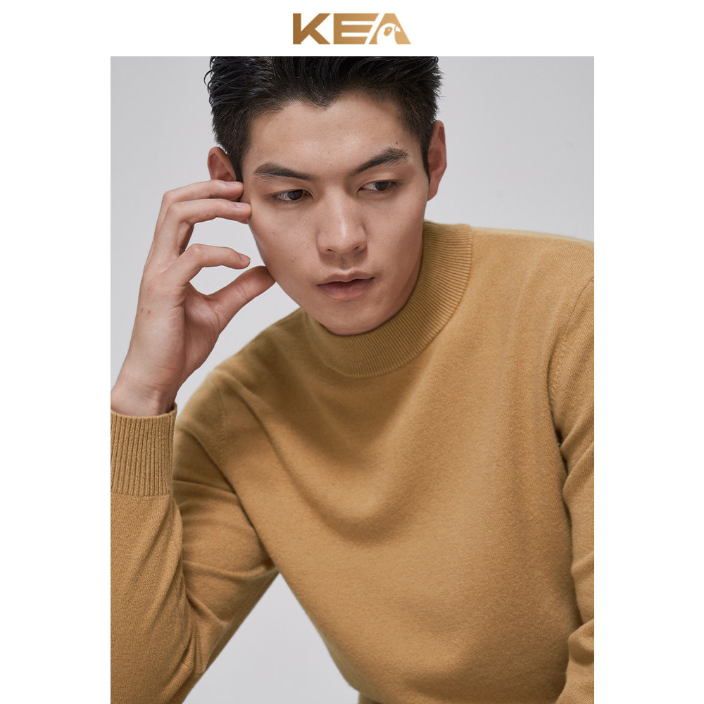 KEA outono masculino meia gola alta camisola Casual camada interna Base camisa solta All-Match pulôver de malha S