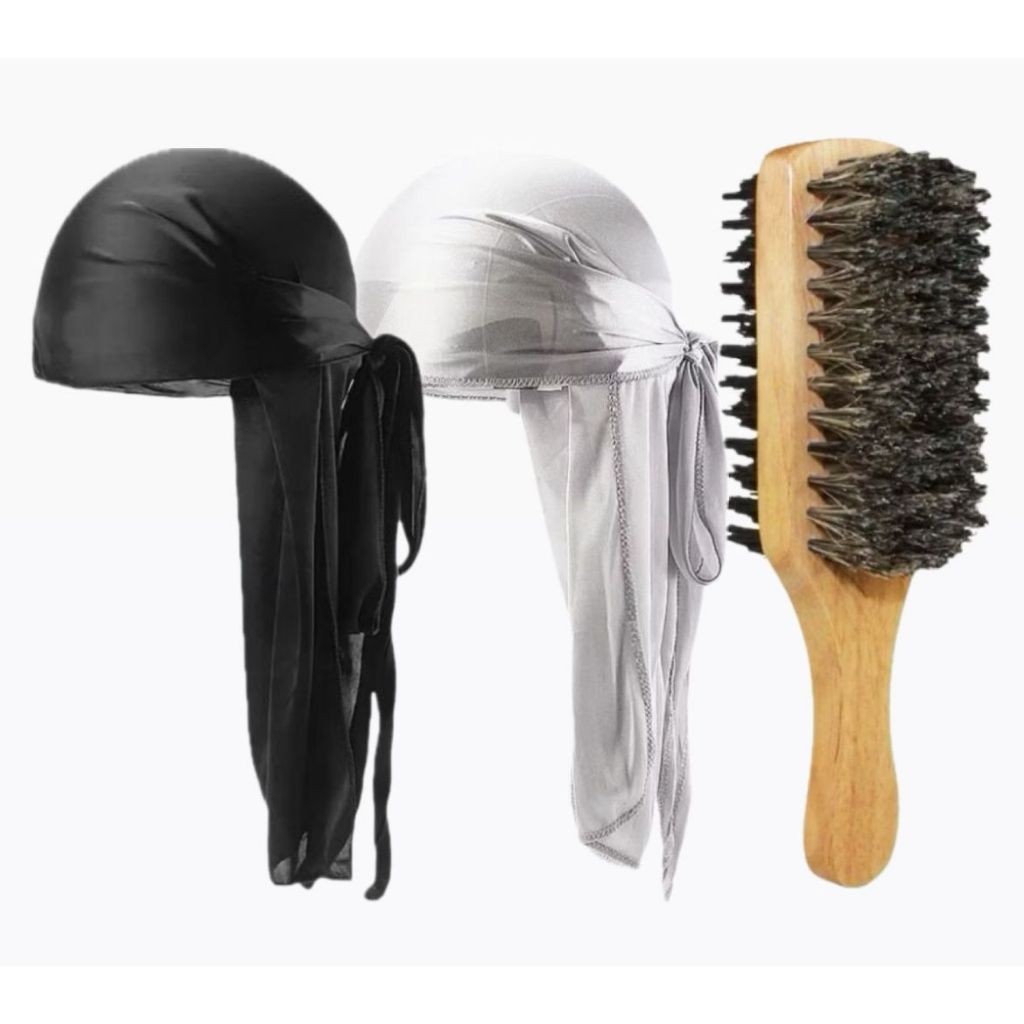 kit 2 Durag + Escova Dupla de Javali