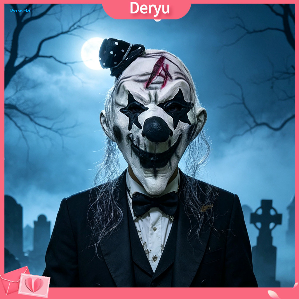 Comfortable Halloween Face Cushion Masque Clown Mask for Adults – Full Head Latex Cosplay Prop Costume Accessory for H
