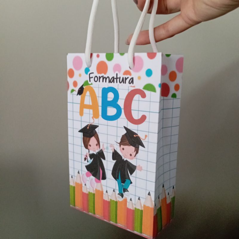 Sacolinhas Surpresa Lembrancinha Personalizada Formatura ABC - 14x9,5x4cm