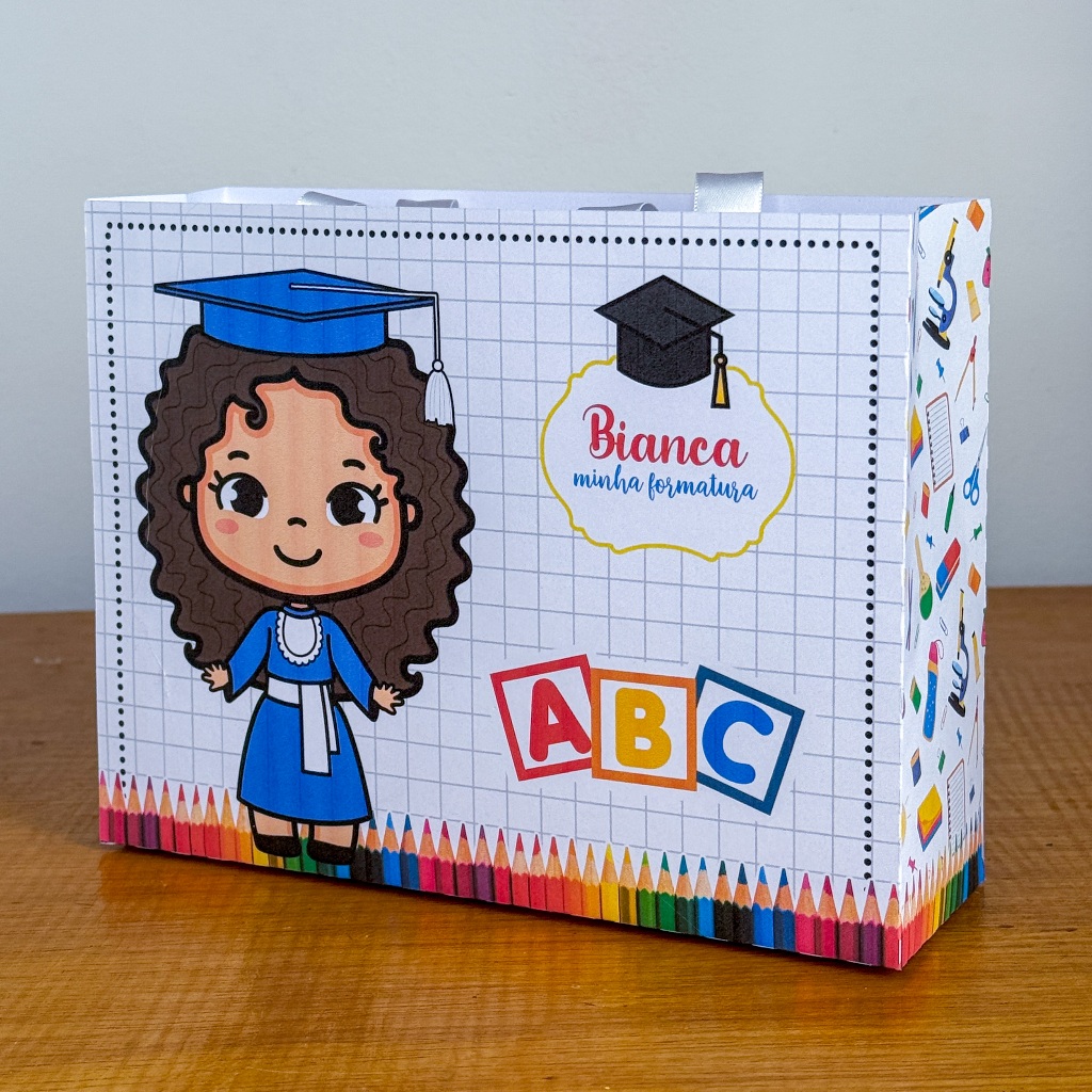Sacolinha Personalizada ABC / FORMATURA ESCOLAR Para Festa PEGUE E MONTE