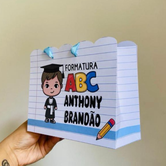 Envio Imediato-Sacolinha Formatura ABC Menino Personalizada-Lembrancinha Escolar-Formatura- Infantil