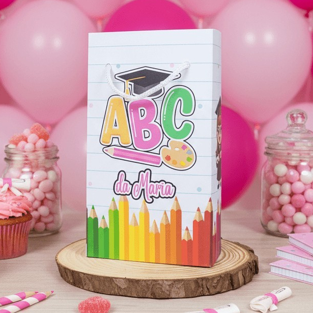 Sacolinha (P) Personalizada Lembrancinha Formatura ABC Menina.