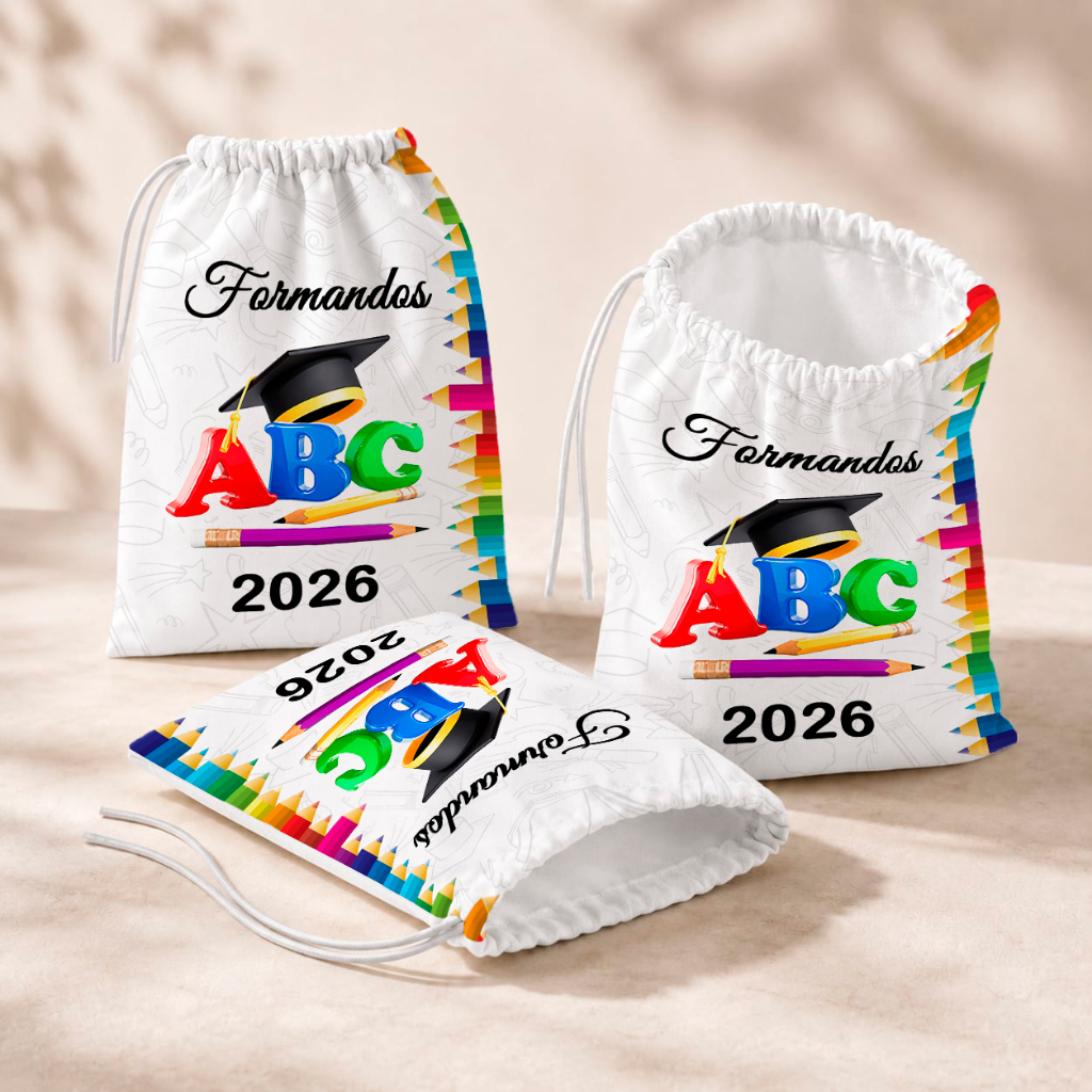 20 Sacolinhas Personalizada Festa Infantil 18x26 Aniversário Lembrancinha ABC formatura M1