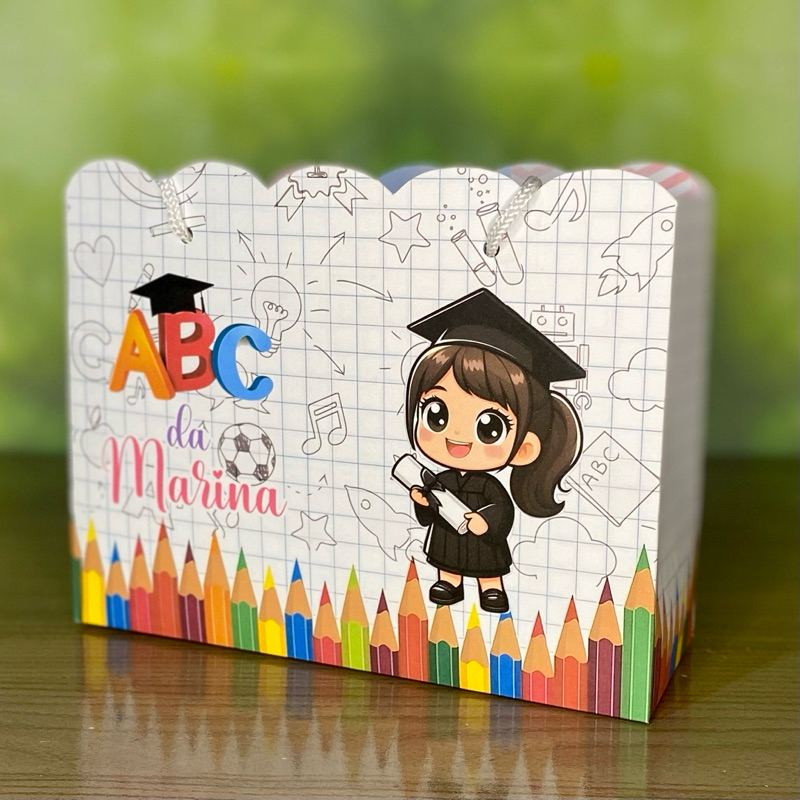 Sacolinha Personalizada ABC FORMATURA MENINA  PEGUE E MONTE Lembrancinhas Para Festa Sacola Surpresa