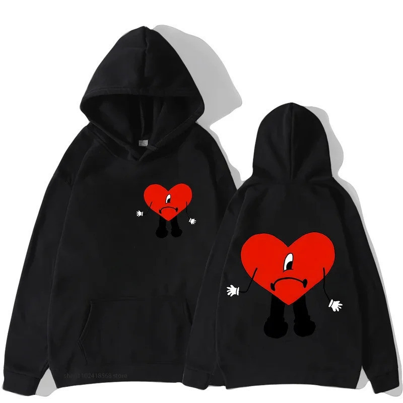 Un Verano Sin Ti Bad Bunny Hoodie Moletom Canguru Capuz Hip Hop Coração Heart Promoção Envio Rápido