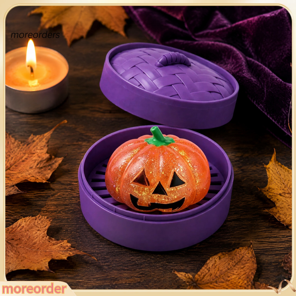4pcs Halloween Pumpkin Stress Relief Toys with Glitter Squeeze Sensory Fidget for Kids Adults Party Favors Fun Gifts and