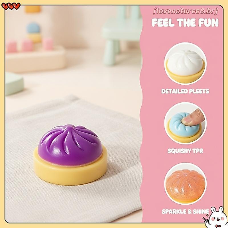 [Love] Simulação De Recuperação Lenta Flash Dumpling Dpression Ball 1/4Pcs Soft Squeeze Pressure Toy Para Crianças Adult
