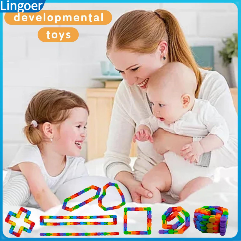4pcs Wacky Track Fidget Toy Rainbow Stress Relief for Kids Teens Adults – Educational Anxiety Party Favors Goodie Bag