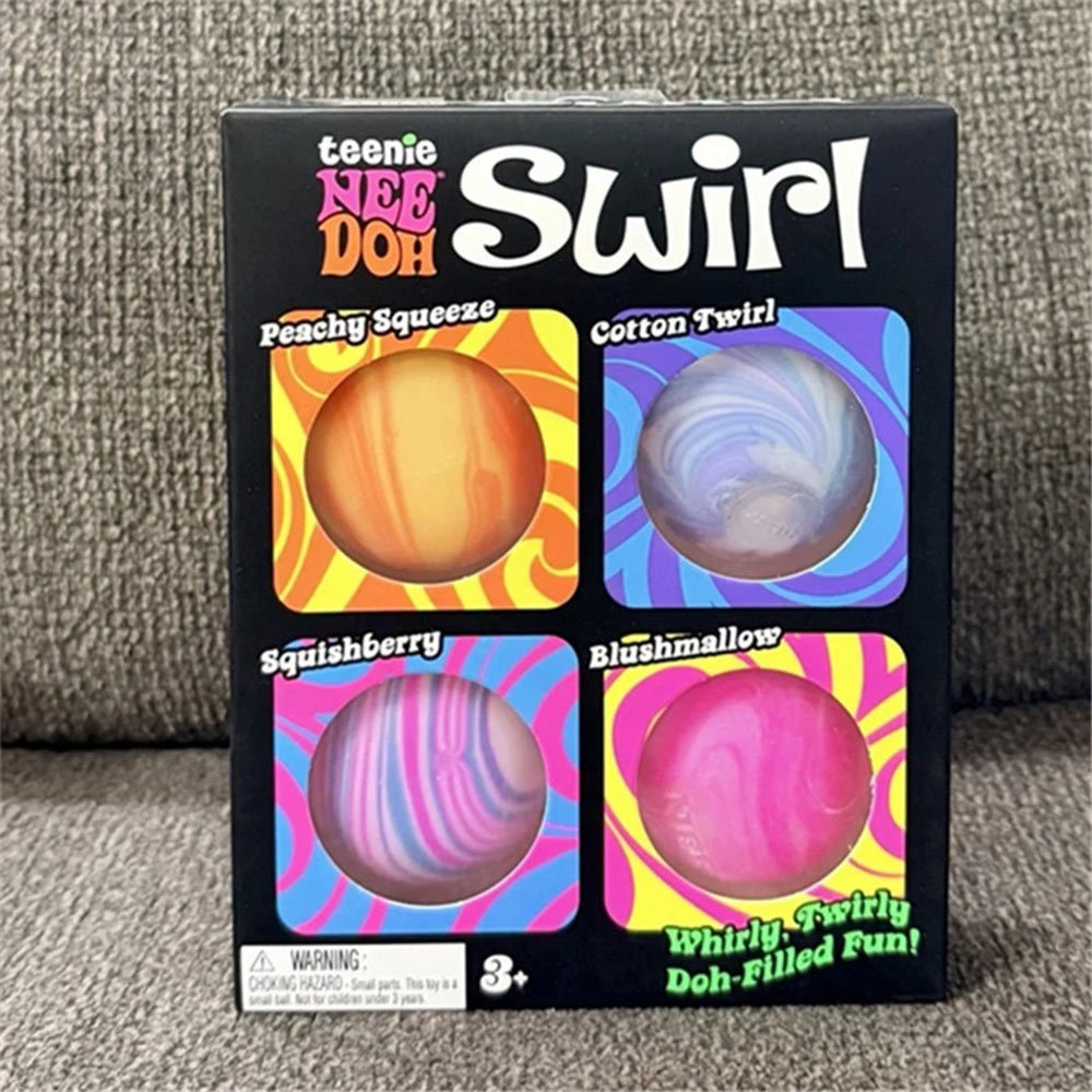 NeeDoh 4pcs Mini Squishy Ball Set Stress Relief Squeeze Toy for Kids and Adults