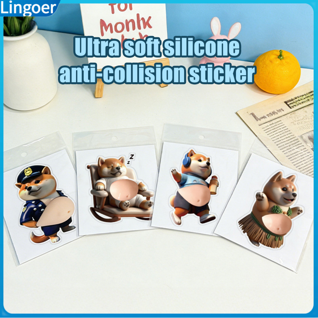 4pcs Anti-collision Soft Elastic Dog Belly Stress Relief Stickers Portable Decompression Toys for Kids Adults Fun Fidget