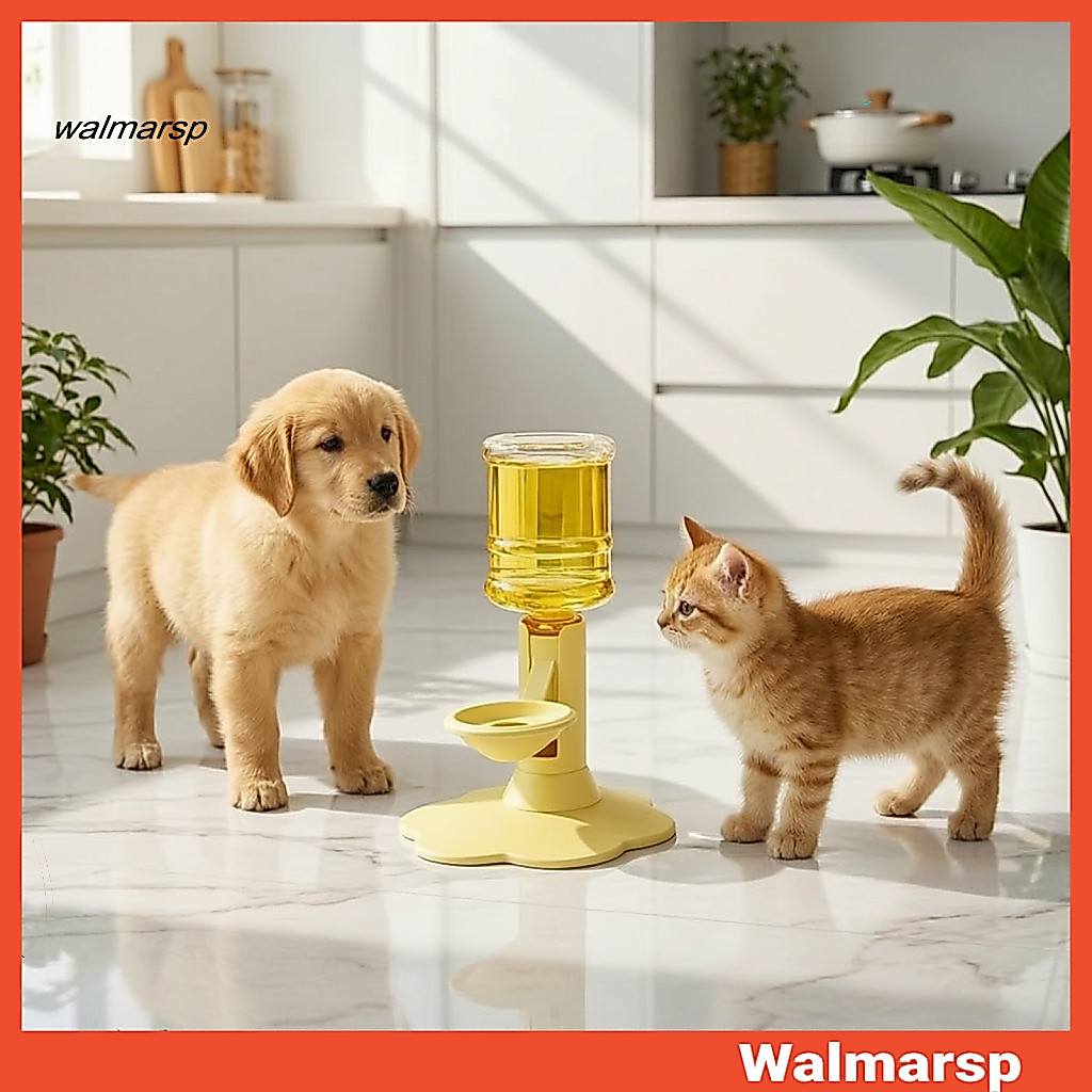 Gravity-fed Cat Water Dispenser 640ml – Automatic Refill Pet Bowl Elevated Hands-free Hydration Station for Indoor Dog