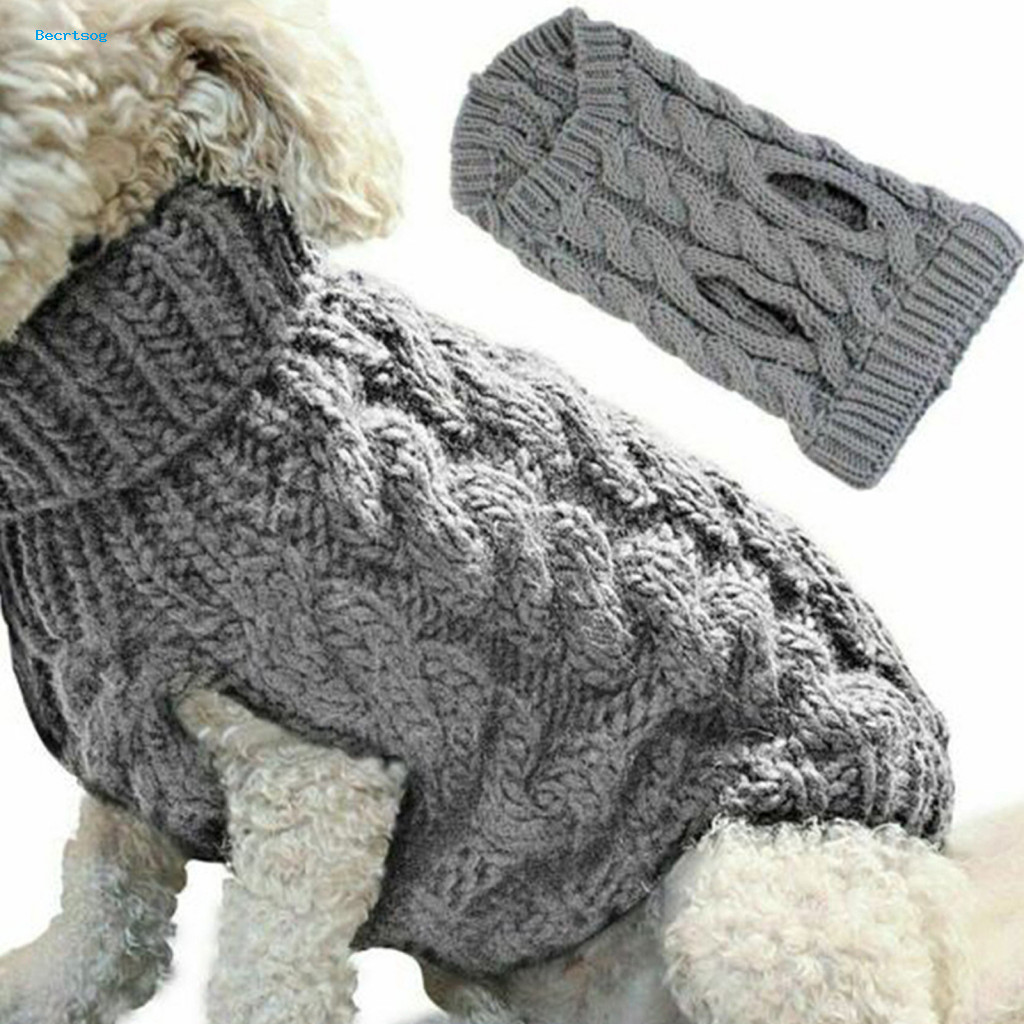Pet Sweater Turtleneck Knitted Dog Cozy Warm Pullover Stretchy Clothes for Small Dogs Puppies Fall Winter Wear