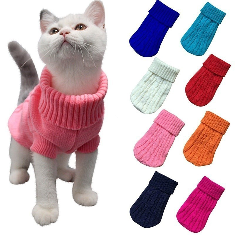 Pets Winter Warm Clothes Dog Sweaters Cat Clothes for Small Dogs Soft Woolly Cats Sweater Coat Clothing&*&&