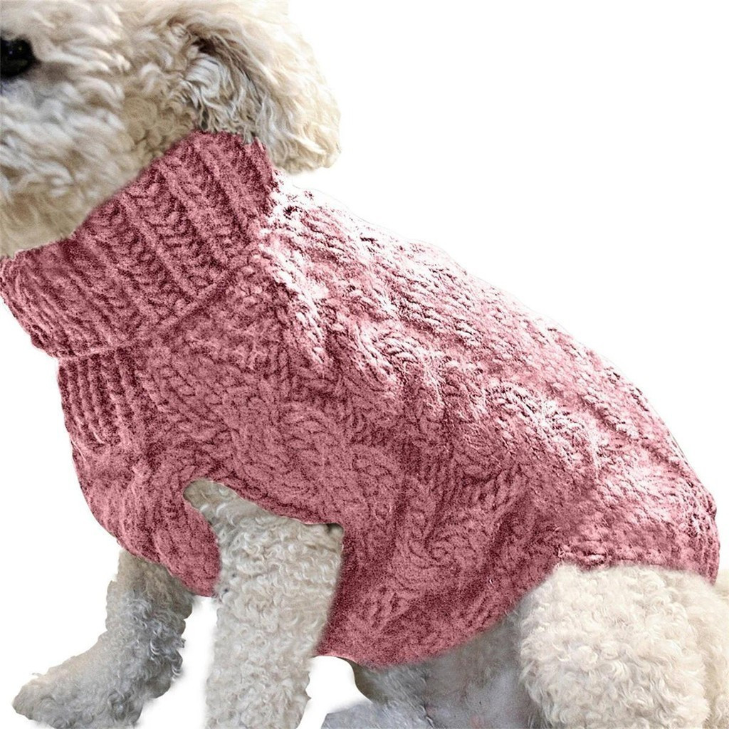 Puppy Dog Sweaters for Small Medium Dogs Cats Clothes Winter Warm Pet Turtleneck Chihuahua Vest Soft Yorkie Coat Teddy J