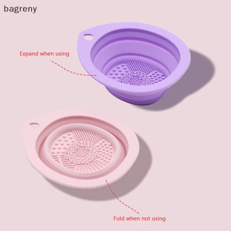 [bagreny] Limpador De Pincel De Maquiagem De Silicone , Pó Dobrável , Tigela De Limpeza , Pincéis De Sombra , Tapete Mac