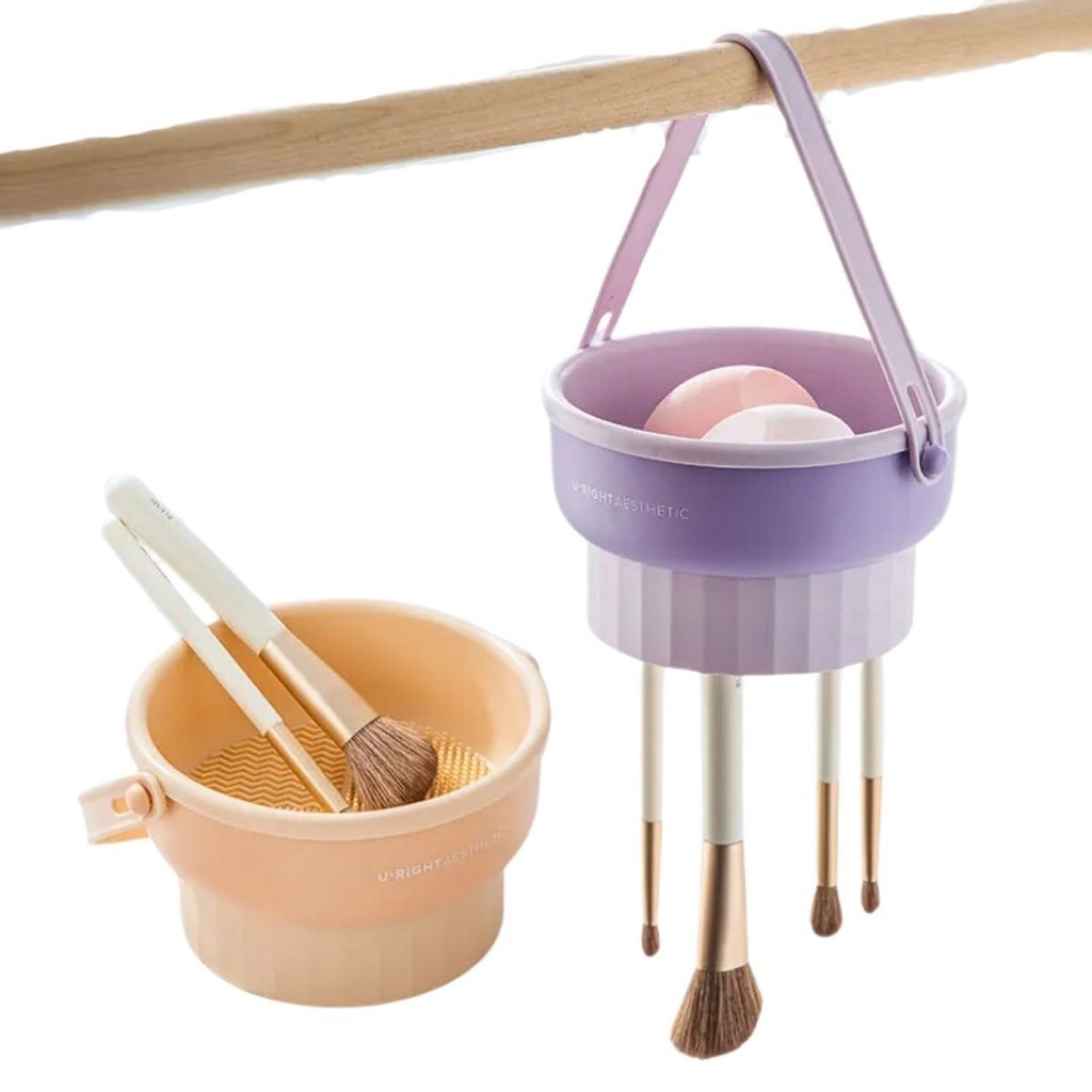 Tigela Limpadora Lavador de Pinceis Maquiagem Suporte Manual