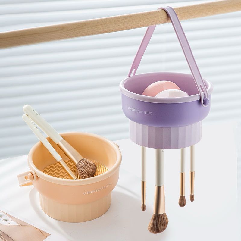 Escova Tigela de limpeza Pinceis Esponja Silicone Dobrável 3 em 1 Multifuncional