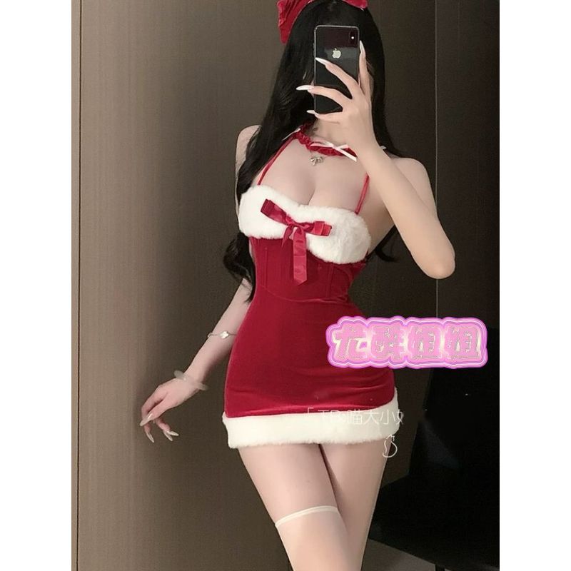 Irmã Bêbada: Sentindo Vestido de Natal Puro Desejo Estilo Vermelho Sling Dress coay Christmas Wear