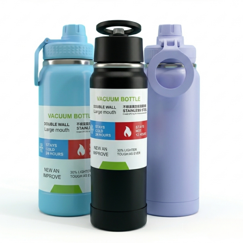 Garrafa Térmica Aço Inox 350ml/600ml/800ml/1000ml Modelos Sortidos