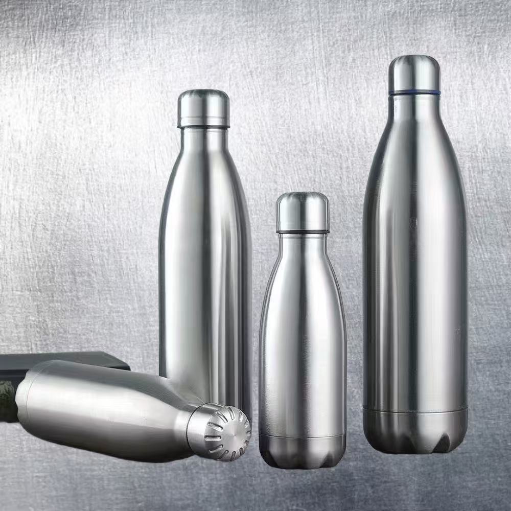 kit 5 Garrafa, Inox Boliche 500ml 750ml 1000ml Squeeze Água Gelada Caminhada Academia suco