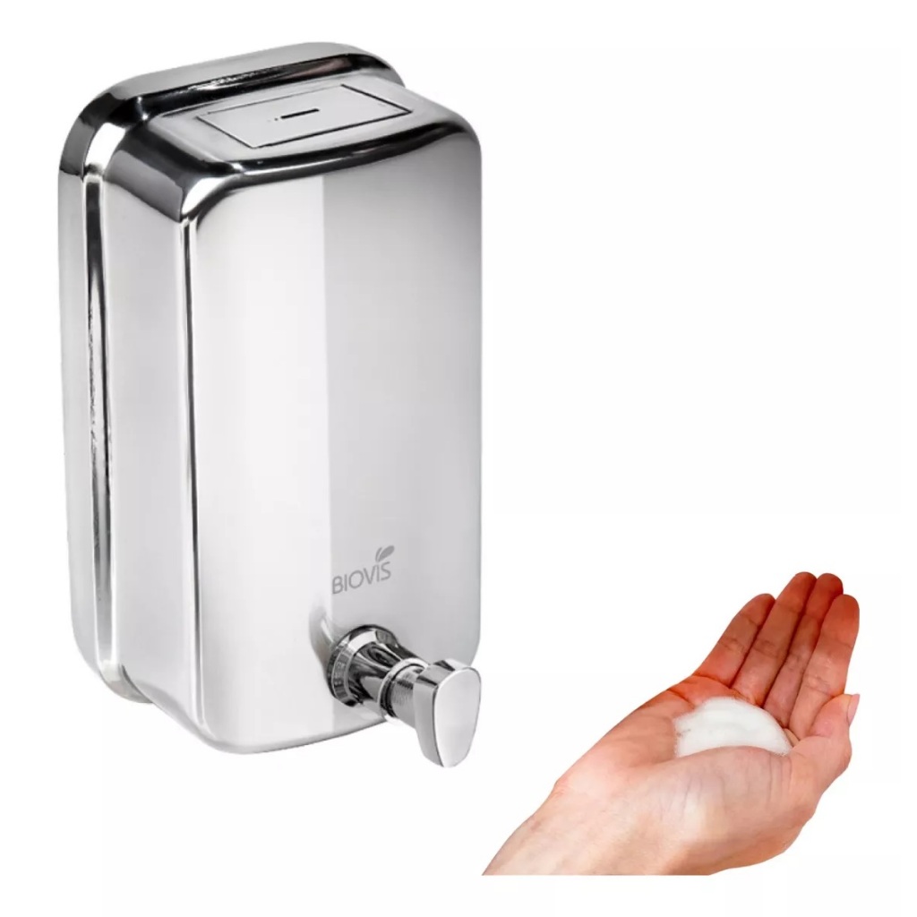 Dispenser Inox Polido para sabonete em Espuma Visium 1000ml Biovis