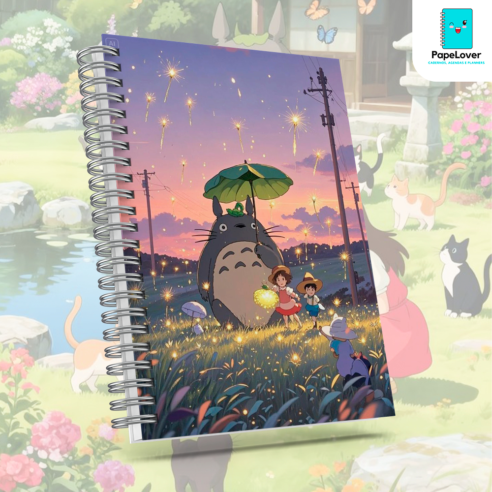 Caderno Totoro (Studio Ghibli) com brinde especial - Capa dura, impressão HD.