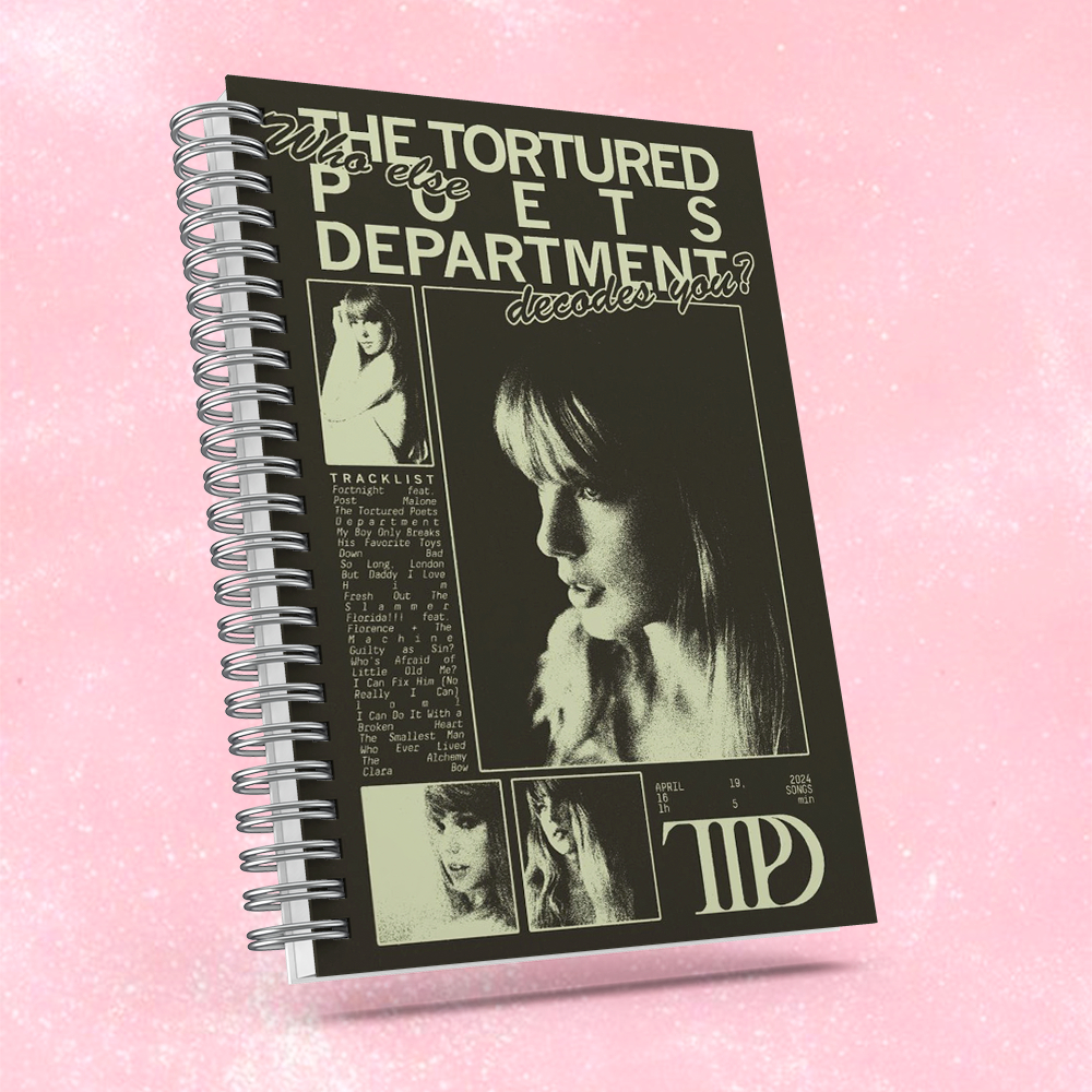 Caderno Taylor Swift com brinde especial - Capa dura, alta qualidade de impressão.