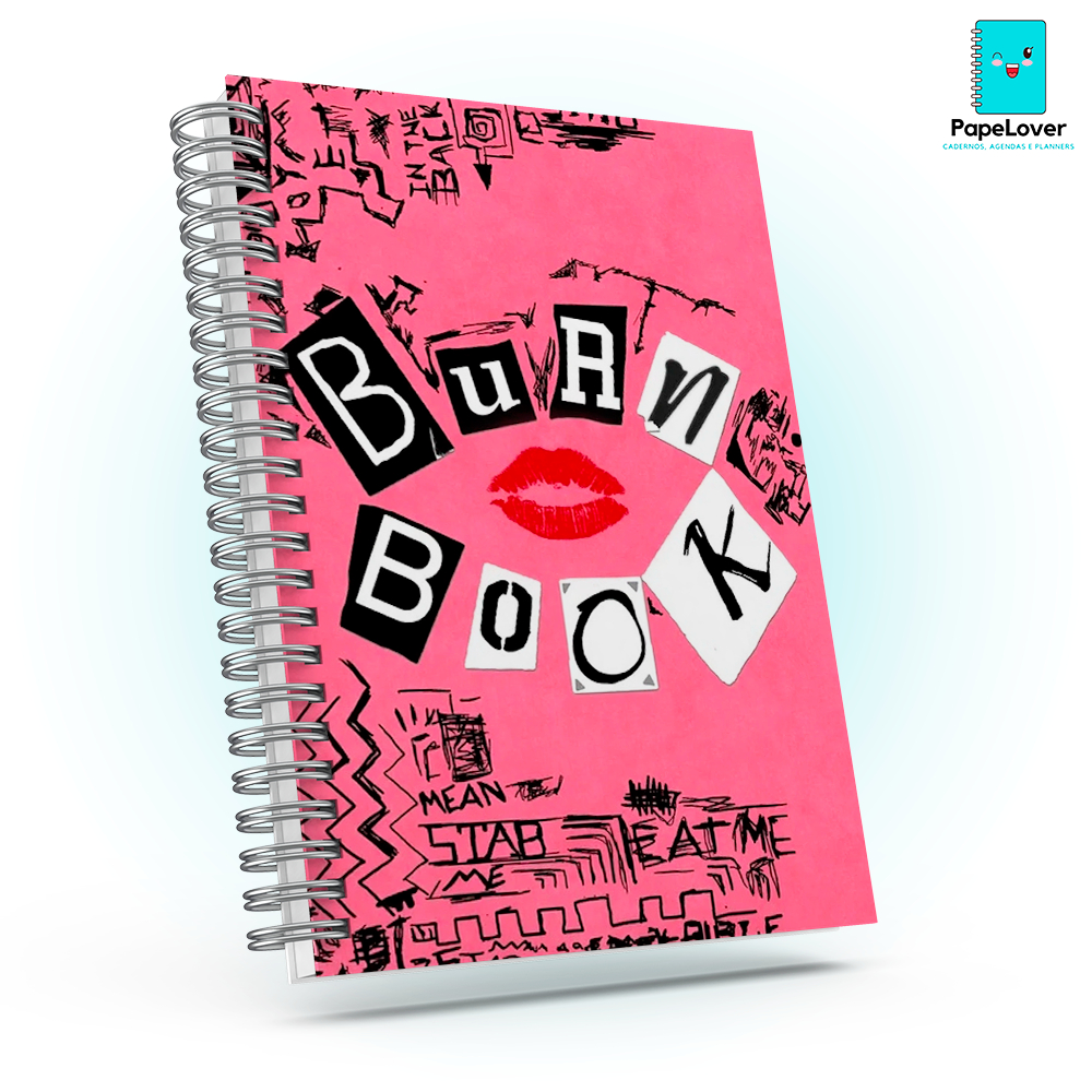 Caderno Burn Book (Meninas Malvadas) com brinde especial - Capa dura, impressão HD.