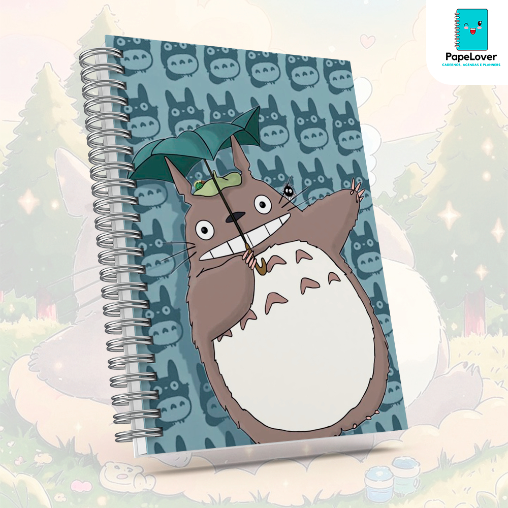 Caderno Totoro com brinde especial e opção de agenda - Capa dura, impressão HD.
